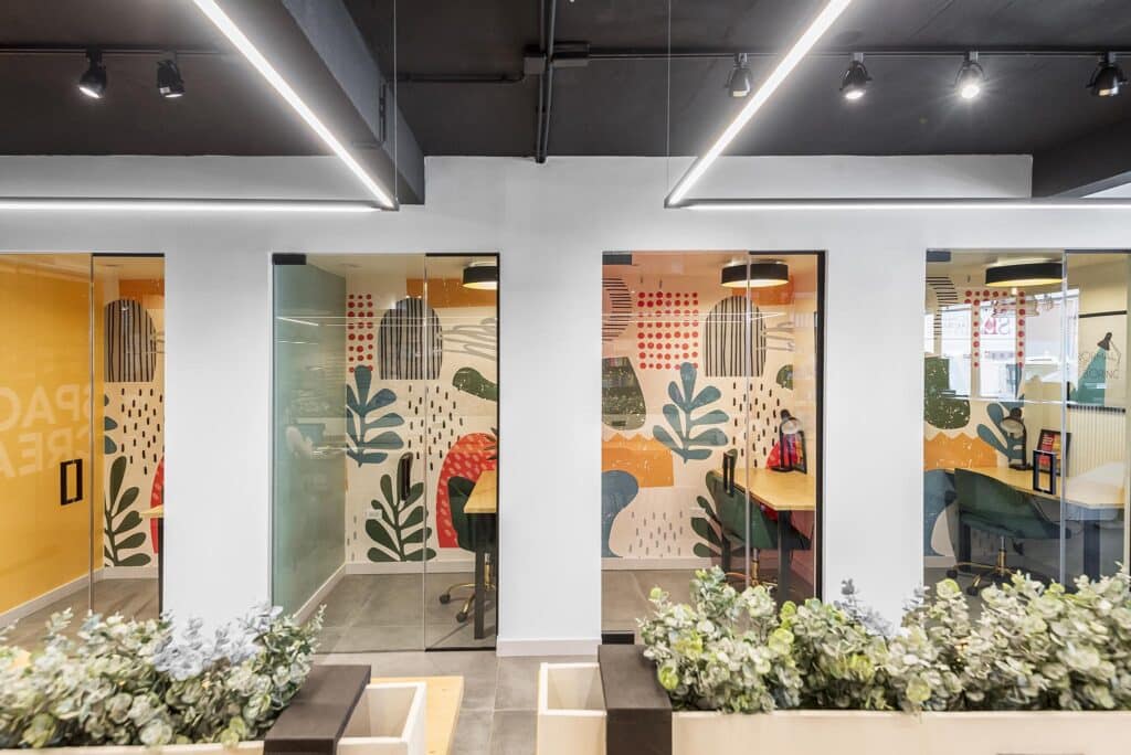 Glass Partitions in Co-Working Space